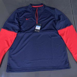 Nike Men's Therma Half Zip Top Blue/Red